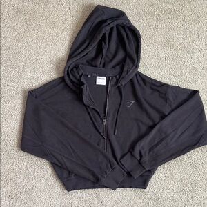 Black Cropped Hoodie